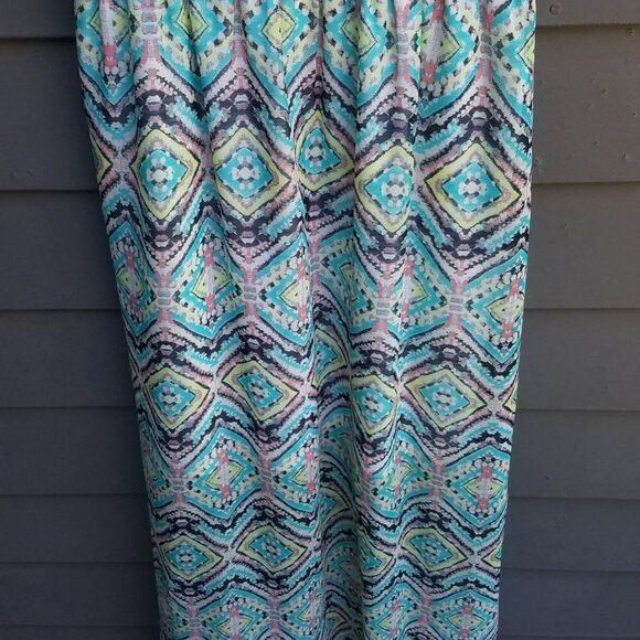 Maurices Blue Print Maxi Dress with Spagetti Straps size Medium - Picture 6 of 8